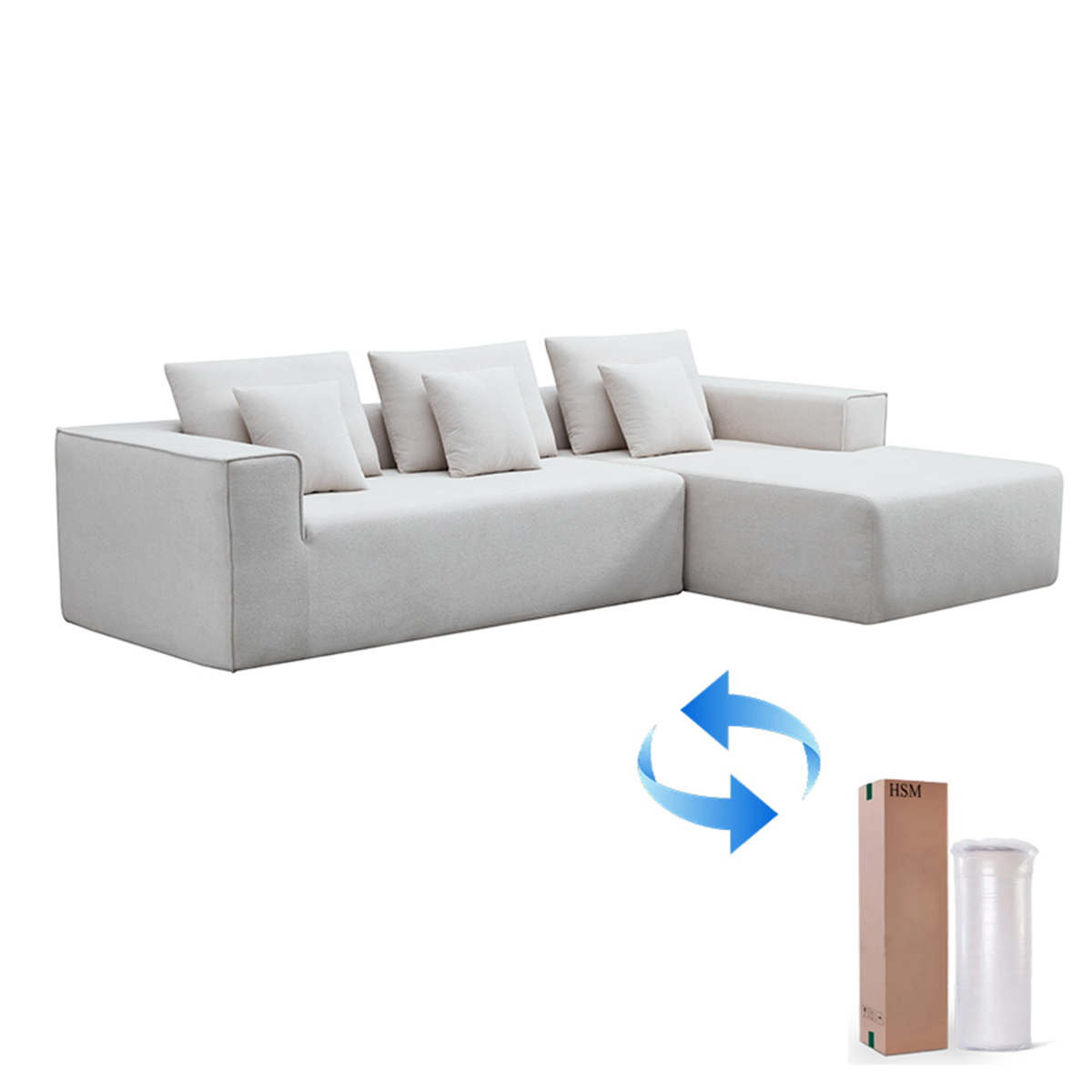 Modern Simple L-Shaped Vacuum Compression Sofa ...