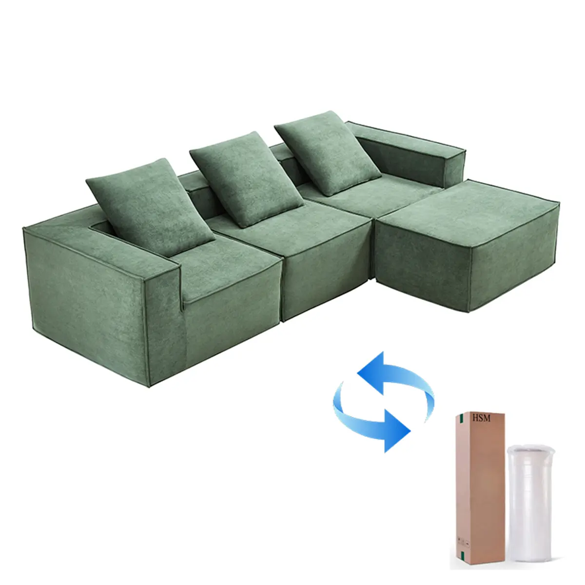 Compressed modular sofa set...